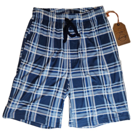 Weatherproof Vintage Shorts Mens Small Plaid Drawstring Elastic Waist Lounge - Picture 1 of 6